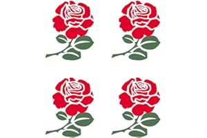INKING HOUSE Set of 4 England Rose Temporary Tattoo Waterproof Lasts 1 week English Rose for country support six nations,rugby, football,cricket