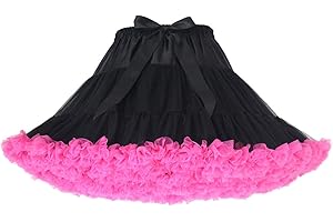 Homipooty Women's Elastic Waist Tulle Petticoat Tutu Party Multi-Layer Puffy Cosplay Skirt Underskirt, Length 40cm, Waist 56-100cm