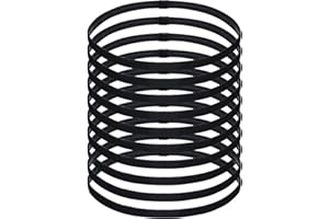 Chiluxendo 10 Pièces Bandeau Cheveux Sport Antidérapants, Élastique Cheveux Serre Tete Homme, Bandeaux Élastiques de Sport, Headband pour Jogging Football Faire Yoga Exercice Femmes et Hommes (Noir)