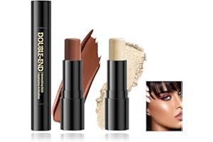 MTUVKGT Professional Contour Stick, Dual-end Concealer Highlighter Barra, Cream Bronzer Highlight Contouring Stick, Iluminadores de Maquillaje a Prueba de Agua Contorno Pen para Rostro y Cuerpo (03)