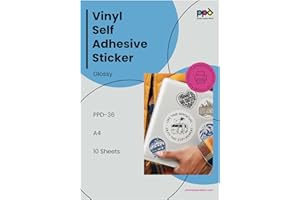 PHOTO PAPER DIRECT PPD A4 10 Fogli Di Carta Vinile Adesiva Lucida Per Stampanti Inkjet - Sticker Bianco - PPD-36-10