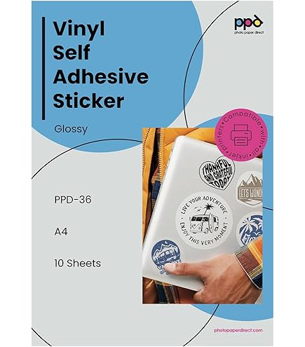 A4 Klebefolien 30 Blätter - Mattweiß Bedruckbar Für Tintenstrahldrucker