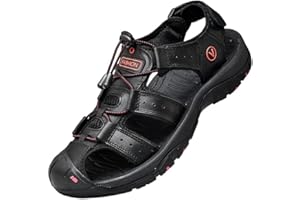 ZYLDK Sandales Homme Cuir Marche Randonnée Fermées Été Extérieur Chaussures de Sport Plage Chaussures d'eau Plage Closed-Toe
