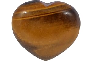 Lovionus89 Naturale Occhio di tigre Cuore Amore Intagliato Palmo Tasca Chakra Energia Cristallo e Pietra di Guarigione,45mm