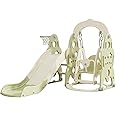 X IANGYU Kids Swing Slide with Basketball Hoop 3 in 1 Outdoor Indoor Play Structure Jumbo Slide Toys Green