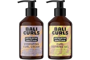 BALI CURLS Curl Defining Limited Set – Hydrating Curl Cream & Defining Gel (je 150 ml) – Für geschmeidige, definierte Haare – Feuchtigkeit, Definition & Halt ohne Verkleben