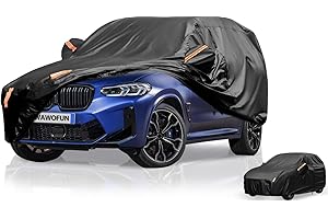 SUV Car Cover Waterproof Breathable, WAWOFUN Full Car Covers Outdoor Indoor Car Cover with Cotton, Rain Snow UV Dust All Weather 10 Layers Protection Automobiles (Fit SUV estate Length 460 to 485cm)