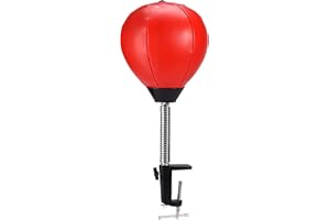 OFFICEWORLD RANGE Gamme OfficeWorld - Mini Sac de Boxe de Table Anti-Stress Office World avec Pince de Table - Sac de Boxe Suspendu ou Debout - Sac de Boxe Anti-Stress de Table - Punching Ball Anti-Frustration - couss