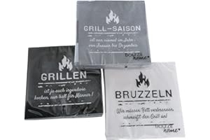 ‎REWU Party Servietten mit Spruch SET für die Grill Saison, Grillen, Bruzzeln 3 x 20 Stück Papierservietten BBQ Grillparty