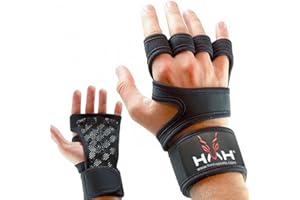 HMH Sports Gym Weight Lifting Gloves - 36CM Wrist Support, Adjustable Straps for Men Women, Anti-Slink Padded Extra Grip Palm Protection, Breathable for Exercise Workout
