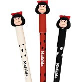 Mr. Wonderful - Set of 3 Bo-Bo erasable pens - Mafalda - Black, blue, red ink