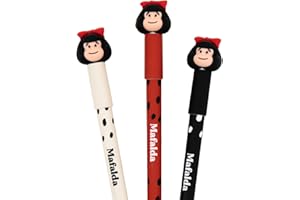 Mr. Wonderful - Set de 3 bolis borrables Bo-Bo - Mafalda - Tinta negro, azul, rojo
