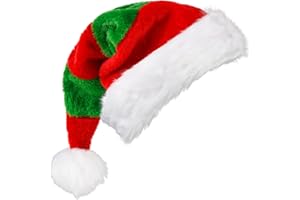 VEYLIN Father Christmas Hat, Black/Red Santa Hats for Children Adults Thickened Warm Christmas Party Hats (17.7 x 11.8 Inch)