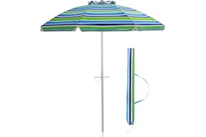 KOMFOTTEU Parasol przeciwsłoneczny, plażowy, 200 cm, ochrona przed słońcem, UV50+, składany i lekki, z torbą do przenoszenia, parasol tarasowy, na kemping