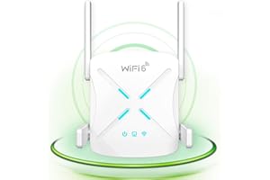 PHAVN Ripetitore WiFi, AX1800 WiFi 6 Ripetitore WiFi Potente Dual Band 5GHz & 2.4GHz Amplificatore WiFi con Porta Gigabit Ethernet, WPS, Luce Segnaletica, 4 Antenne, Supporta Modalità Ripetitore/Router/AP