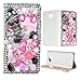 Produktbild spritech (TM) Modischer Handy Case Schutzhülle, PU Leder Wallet Slim Fold Cover 3D Handmade Shining Strass Design Telefon Schutzhülle mit Kartenschlitzen für LG G5