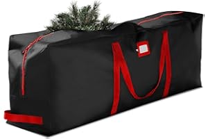 VERAHAUS Christmas Tree Bag - Heavy-Duty 600D Oxford Fabric with Sturdy Reinforced Handles & Double Zipper - Waterproof Christmas Decoration Storage Box for Tree and Holiday Decor 9ft Black