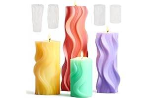 HUIKUANGEU Moldes para Velas,Moldes de Silicona 3d,Molde de Silicona para Velas,3d Moldes Siliconas,Decoración Del Hogar,Manualidades