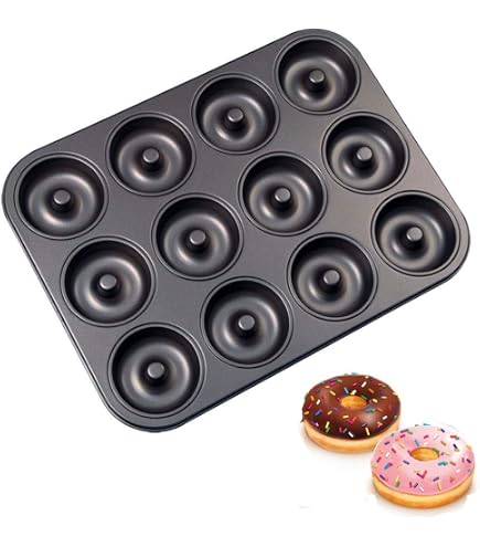 Donut Backform Mit 12 Mulden & Antihaftbeschichtung - 35x26cm, Ideal Für Muffins & Mini-Kuchen