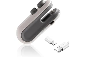 BTFO Mini-Beutelverschließer, 2-in-1 Beutelverschließer und Magnetschneider Wiederaufladbare Vakuumiermaschine Tragbarer Beutelwiederverschließer für Lebensmittelaufbewahrungsbeutel (Weiß)