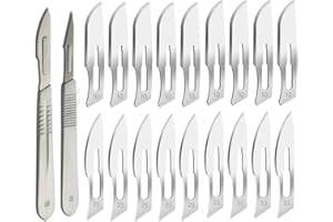 CLABMROEC 10 lame chirurgiche sterili di taglia 10+10 lame chirurgiche sterili di taglia 23 - Acciaio al carbonio - sterilizzato- mballato singolarmente