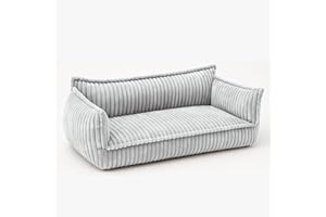 chilly pilley Sofá Infantil De Pana, Cómodo Sofá Infantil con Estampado Acanalado (Gris Claro)