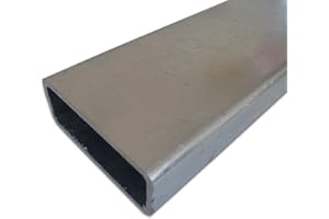 B&T Metall Tubo rettangolare in acciaio zincato, 60 x 40 x 2,0 mm, in lunghezze da 1000 mm + 0/-5 mm, tubo piatto ST37, nero, profilo cavo grezzo, acciaio zincato