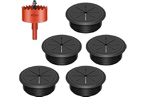 Swpeet 6pcs 2 tum (50mm) Gummi Skrivbord Grommet med hålsåg, Flexibel kabel Grommet, Skrivbord kabel hålskydd, ledning hålskydd, ledning