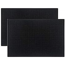 Lot De 2 Tapis De Bar 30 X 15 Cm En Caoutchouc Pour Égouttoir À Vaisselle Séchage Rapide Des Verres Noirs Pour Bar,Club,Cuisine,Res - Maison