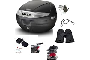 MOTO SPORT MONDO Compatible con Kymco Agility 125 RS Baúl Shad SH29 Maleta de 29 litros 30 x 40 x 38 cm baúl para 1 casco integral + cierre Lock System + placa portaequipajes + kit de montaje