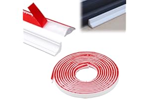 PVC Quadrant Trim, CAEEKER 5 Meters Tile Trim Caulk Strip Molding Trim Self Adhesive Flexible Skirting Board Wall Trim Laminate Floor Beading & Skirting Floor Edging Strip for Corner Decor（12mm*9mm）