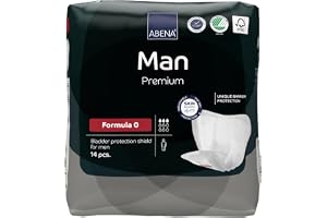 Abena Man Formel 0 inkontinensdynor för män, miljömärkta inensdynor för män, extra skydd, andas och bekväma med snabb absorption, diskret – 250 ml absorptionsförmåga, 14 st
