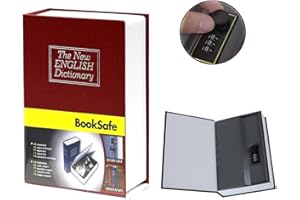 Secret Book Hidden Safe With Lock, Secret box Tikono Home Dictionary Diversion Book Safe with Combination Lock - Security Money Cash Jewelry Gun Stash PASSWORD (Red)
