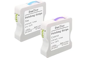DANTICY Dental Polishing Strips, 4mm Interdental Resin Surface Sanding Files, 2 Pack
