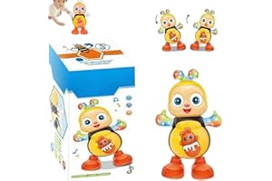 GENÉRICO Dancing Bee Toy, Musical Interactive Abejita Chiquitita with Lights & Music, Juguete De Abejita Con Musica, Abejita Bailarina Con Luces, Lovely Happy Bee Dancing Toy, for Home and School Use (Yellow)