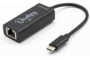 Donkey pc – Adaptador USB C a Ethernet. USB Tipo C a RJ45 Ethernet LAN. USB Tipo c a RJ45 soporta hasta 1000mbps es un Adaptador ethernet Compatible con Windows, macbook Pro y Linux.