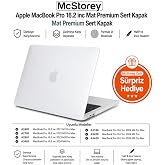 McStorey MacBook Pro 16.2 İn&ccedil; Kılıf A2485 A2780 A2991 A3403 A3186 A3428 A3429 Uyumlu Mat TPU Şeffaf Kılıf Parmak İzi Bırakmay