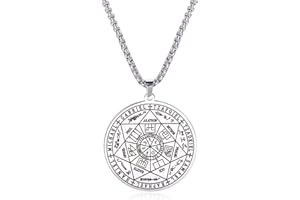 VASSAGO Collar con colgante de sello de los 7 arcángeles de acero inoxidable, collar de San Miguel, amuleto de talismán espiritual, joyería pagana para hombres y mujeres
