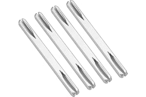 EXIN DEHCEN 4Pcs Tige Carrée 8 mm x 100 mm, Poignée de Porte Acier Barre d'Acier, Tige de Broche en Acier Massif, Barre de Broche Fendue Barre pour Poignées de Porte, Ferrure de Porte (Argent)