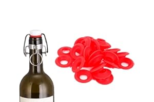 MOKERNALI 25 Piezas Juntas de Silicona Grolsch, Juntas de Silicona para Botellas, Juntas Grolsch Rojo, Sellos de Botella de Cerveza, con Cierre de Palanca, Sellos de Botellas, para Cerveza Casera y Más