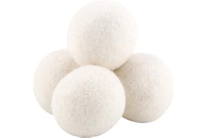DELAMAN Bolas Secadoras - Bolas Secadoras de Lana Natural Reemplazo de Secado de Ropa for Eliminar Ropa Estática Reductora Arrugas Ahorro de Tiempo de Secado 6 Unids