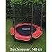 Produktbild Tenzo-R 33817 Outdoor Garten Fitness Trampolin 140 CM Komplett mit Sicherheitsnetz rot