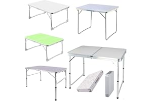7SEVENJOKERS Tavolo da campeggio pieghevole con altezza regolabile, tavolo da picnic portatile pieghevole da cucina, tavolo da pranzo da giardino per esterni ed interni, tavolo da lavoro in alluminio, 2 altezze 67