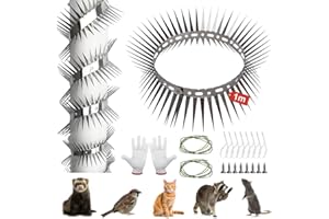 LDUMODUW Ochrona przed kunami, rura spustowa ze stali nierdzewnej, 100 cm, drut kolczasty do obrony przed kunami, odstraszacz kretów, rynna dachowa do domu, ogrodu, ochrona przed kunami, rura spustowa