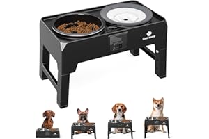 GUUSII HOME Ciotole Per Cani Rialzate Porta Ciotola per Cane Rialzato Taglia Grandi Portaciotole Alza Acqua Cane Grande Supporto Alta Scodelle Alzaciotola Rialzata per Cani 43.5*24.4*33.7cm 2000ml