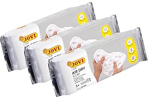 Jovi - Kit Air Dry de 3 unidades - Pasta para modelar, secado al aire sin horno, color Blanco, 3 unidades de 250 Gramos (P83/3)