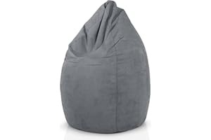 Green Bean© Worek Fasoli z Oparciem 60x60x90cm - Poduszka do Siedzenia do Wewnątrz Wypełnienie 220L Nadaje się do Prania - Poduszka Podłogowa Worek Fasolowy do Salonu Krzesło Siedzisko Stołek