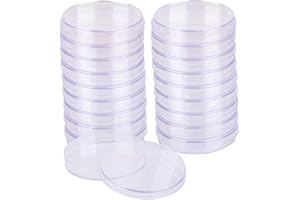 VIENTIANE 20 Pieces Plastic Petri Dish, DISPOSABLE, Transparent Sterilized Petri Dishes, Bacterial Culture Bowl with Lid, for Laboratory Culture Bacterial Yeast,Cell Tissue Culture (70 mm)