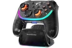 Machenike S3 Wireless Manette PC/Switch/iOS/Android, Synchronisation Lumière & Dock RVB - Déblocage NFC, Joystick à Effet Hall 1000Hz, Veille/Réveil Auto, Vibration 5