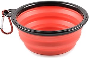 PhoneNatic Gamelle Pliable en Silicone pour Chien et Chat - Rouge - avec Mousqueton - S - 350 ML - 60014328